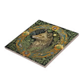 Wolf-Profil im Vintage-Stil Fliese (Seite)