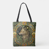 Wolf-Profil im Vintage-Stil Tasche (Rückseite)