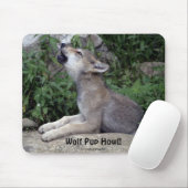 Wolf Pup Howl Animal Mousepad (Mit Mouse)