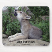 Wolf Pup Howl Animal Mousepad (Vorne)