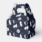 Wolf Pup Howling an der Moon Favor Box Geschenkschachtel (Rückseite)