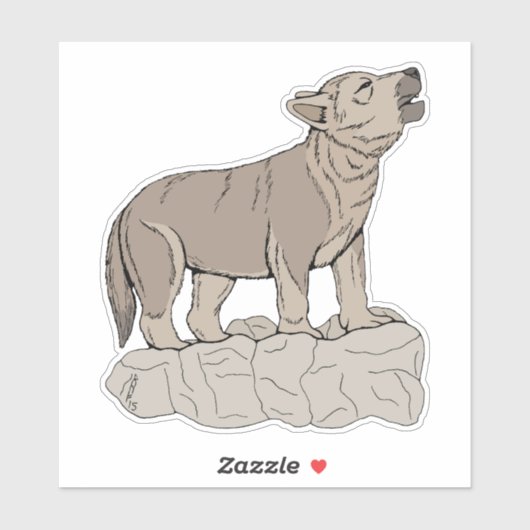 Wolf Pup Howling Aufkleber (Blatt)