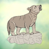 Wolf Pup Howling Fensteraufkleber (Blatt 3)