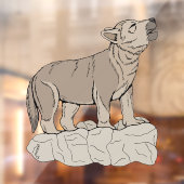 Wolf Pup Howling Fensteraufkleber (Blatt 2)