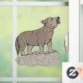 Wolf Pup Howling Fensteraufkleber (Zuhause)