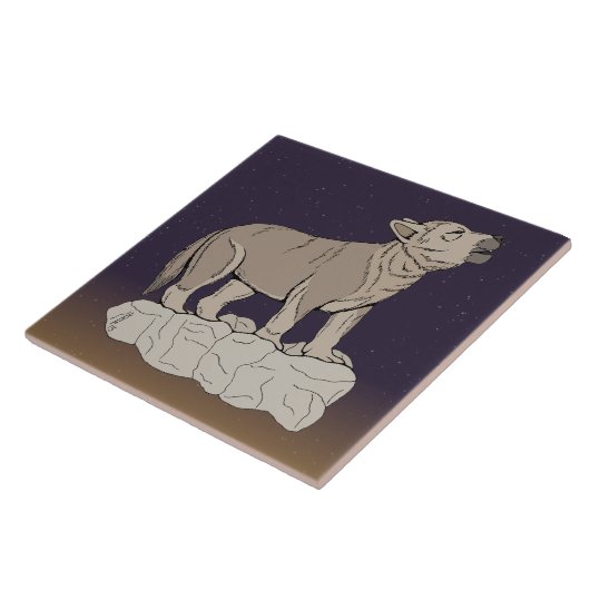 Wolf Pup Howling Fliese (Seite)