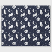 Wolf Pup Howling im Set des Mondschleifpapiers Geschenkpapier (Flach)