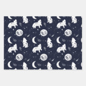 Wolf Pup Howling im Set des Mondschleifpapiers Geschenkpapier Set (Vorderseite 3)