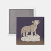 Wolf Pup Howling Magnet (Vorderseite/Rückseite)