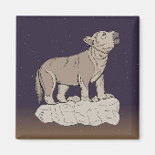 Wolf Pup Howling Magnet (Vorne)