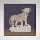 Wolf Pup Howling Magnet