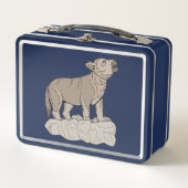 Wolf Pup Howling Metall Brotdose (Vorderseite)