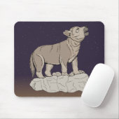 Wolf Pup Howling Mousepad (Mit Mouse)