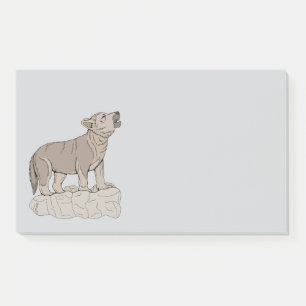 Wolf Pup Howling Post-it Klebezettel