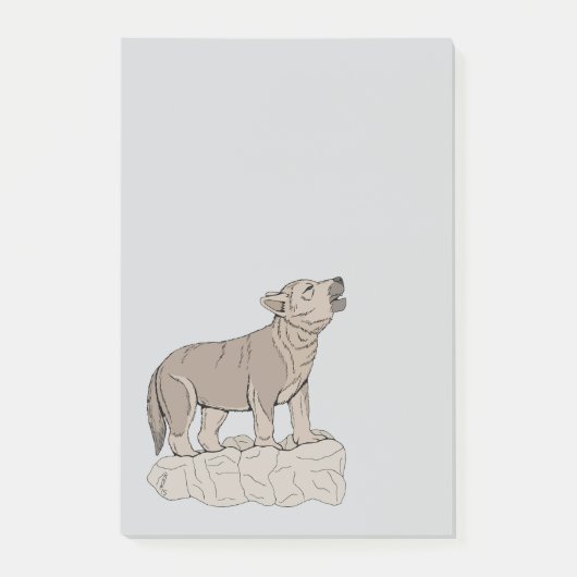 Wolf Pup Howling Post-it Klebezettel (Vorderseite)