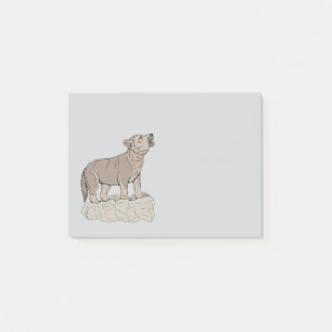 Wolf Pup Howling Post-it Klebezettel