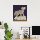 Wolf Pup Howling Poster (Heimbüro)