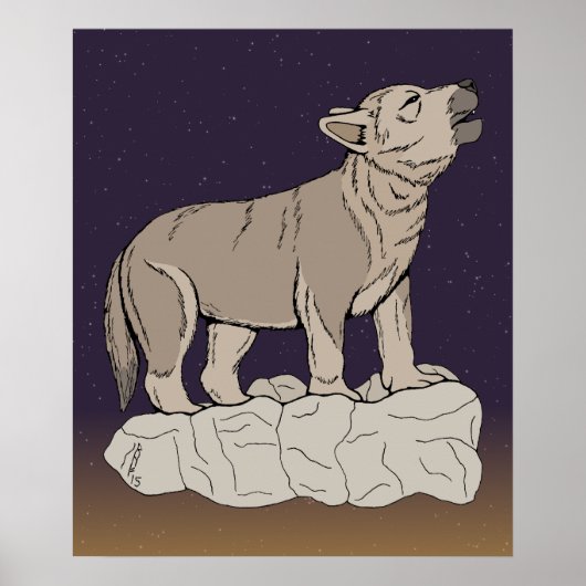 Wolf Pup Howling Poster (Vorne)