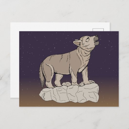 Wolf Pup Howling Postkarte (Vorne/Hinten)