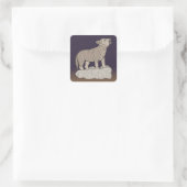 Wolf Pup Howling Quadratischer Aufkleber (Tasche)