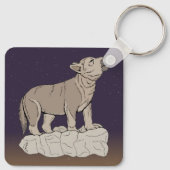 Wolf Pup Howling Schlüsselanhänger (Rückseite)