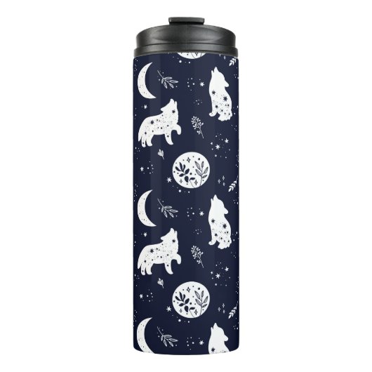 Wolf Pup Howling Thermosbecher (Vorderseite)