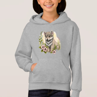 Wolf pup in the Meadow Girls Sweatshirt