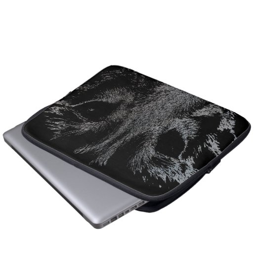 Wolf Pup Laptop Case Siberischer Wolf Pup Eyes Ges (Vorne Knopf)
