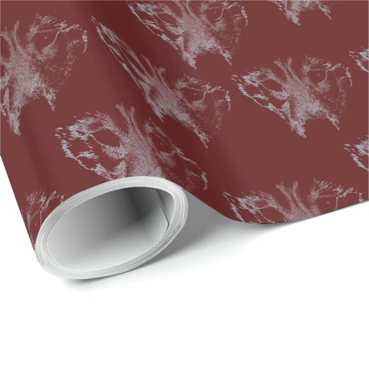Wolf Pup Wrapping Paper Wolf Welpe Schlittenhunde  Geschenkpapier (Rolleneckpunkt)