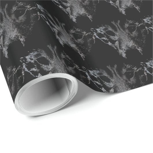 Wolf Pup Wrapping Paper Wolf Welpe Schlittenhunde Geschenkpapier (Rolleneckpunkt)