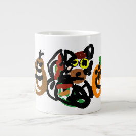 Wolf Puppe Herbst  Jumbo-Tasse