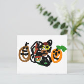 Wolf Puppe Herbst Postkarte (Stehend Vorderseite)