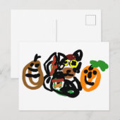 Wolf Puppe Herbst Postkarte (Vorne/Hinten)