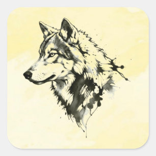 Wolf Quadratischer Aufkleber