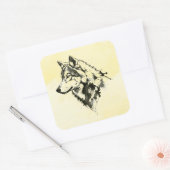 Wolf Quadratischer Aufkleber (Umschlag)