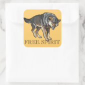 Wolf Quadratischer Aufkleber (Tasche)