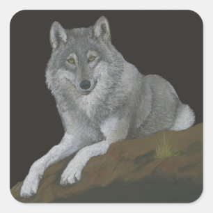 Wolf Quadratischer Aufkleber