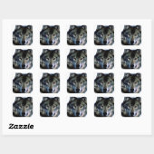 Wolf Quadratischer Aufkleber (Blatt)