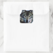 Wolf Quadratischer Aufkleber (Tasche)