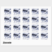 Wolf Quadratischer Aufkleber (Blatt)