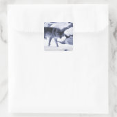 Wolf Quadratischer Aufkleber (Tasche)