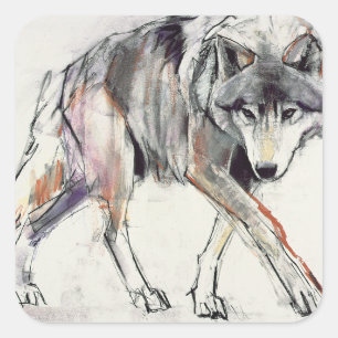 Wolf Quadratischer Aufkleber