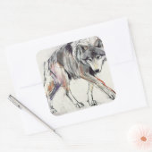 Wolf Quadratischer Aufkleber (Umschlag)