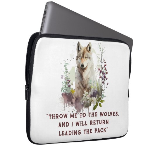 Wolf Quote Laptop Sleeve (Vorne Rechts)
