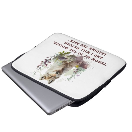 Wolf Quote Laptop Sleeve (Vorne Knopf)