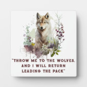Wolf Quote Plaque Fotoplatte (Vorderseite)
