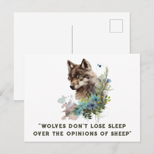Wolf Quote Postcard Postkarte (Vorne/Hinten)