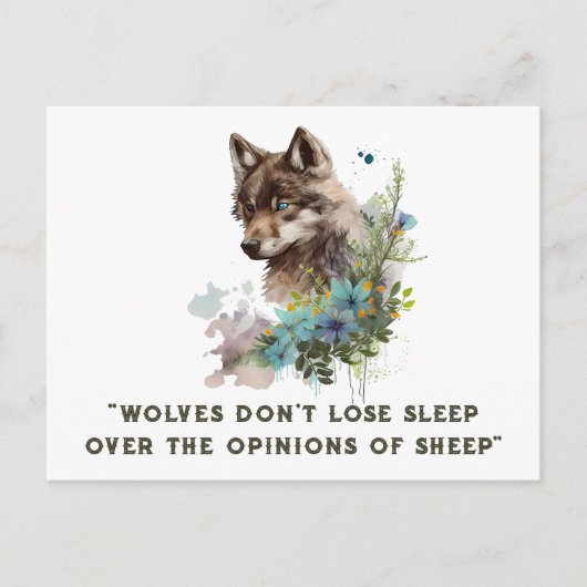 Wolf Quote Postcard Postkarte (Vorderseite)