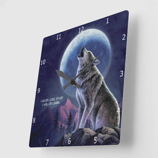 WOLF QUOTE QUADRATISCHE WANDUHR (Winkel)