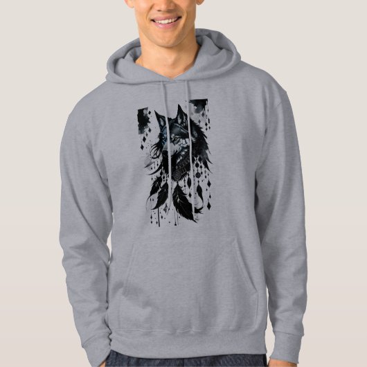 Wolf, Raubfisch, Träumer, Amulet, Talisman Hoodie (Vorderseite)
